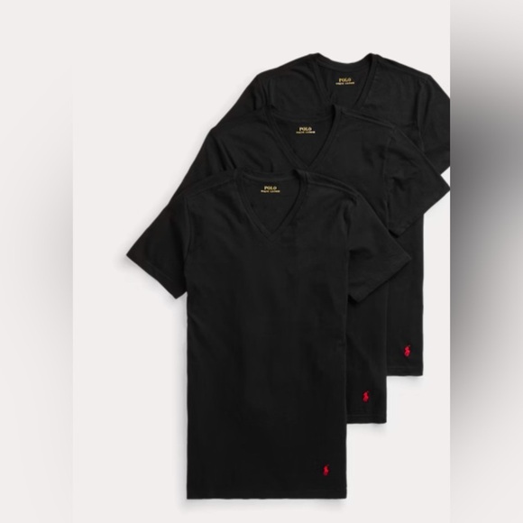 NWT! POLO Ralph Lauren 3 Classic Fit Cotton V-Necks - Picture 1 of 4
